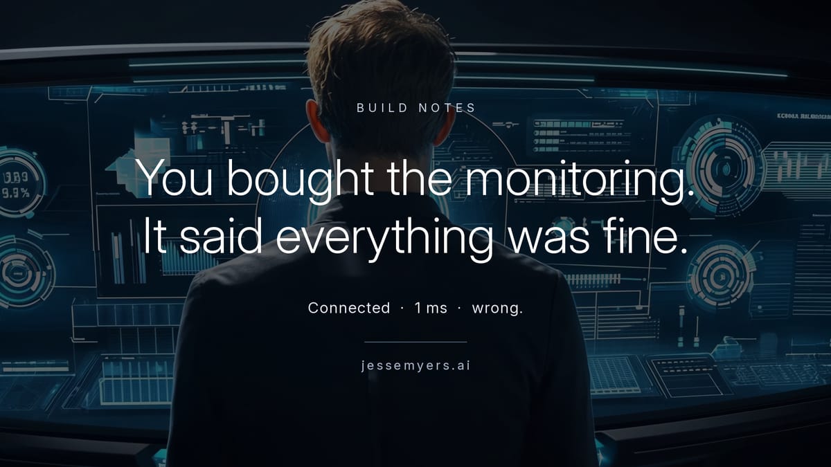 You Bought the Monitoring. It Told You Everything Was Fine.