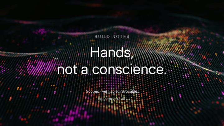 Hands, Not a Conscience: What I Put Around Agents That Actually Do Things